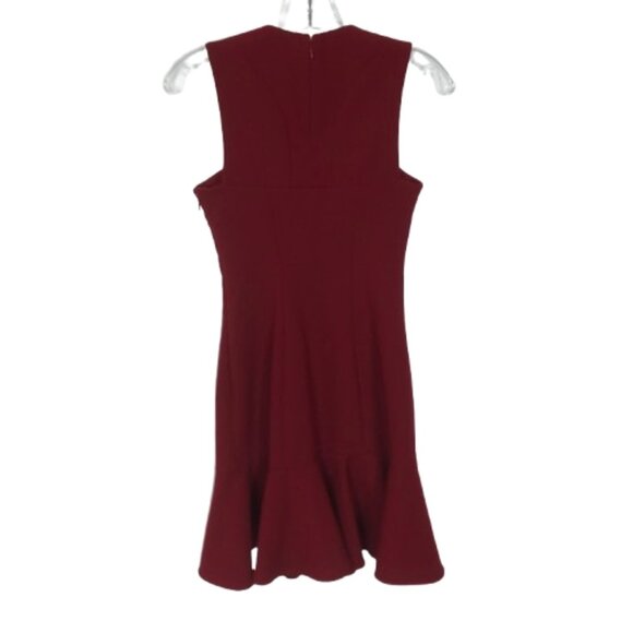 Cinq a Sept Womens Size 0 Crimson Red Scorpio Cut Out Tulip Hem Mini Dress - Picture 7 of 10